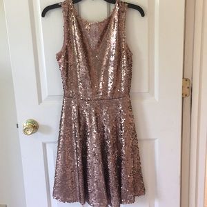 Bronze sequences dress.